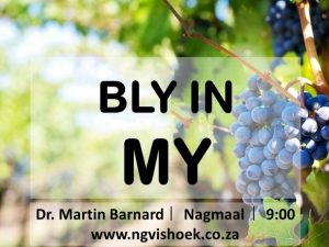 Bly in My (Nagmaaldiens 21 Aug 2022)